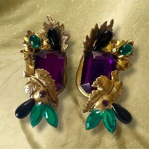 Vintage Baroque Earrings Mom Gift Custom made one of a kind Gift Pierced Wow!